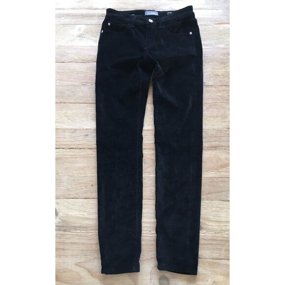 DL1961 Girls CHLOE Skinny Jeans Black Velvet Limousine Stretch Size 12 - Picture 1 of 5